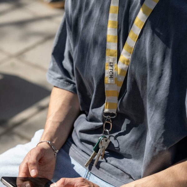 Yellow striped lanyard. - Image 3